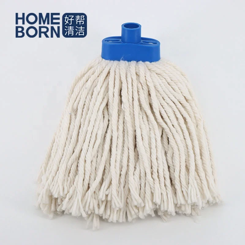 Xingtai new design industrial cleaning supplies plastic mop head with 8 ply milk cotton yarn