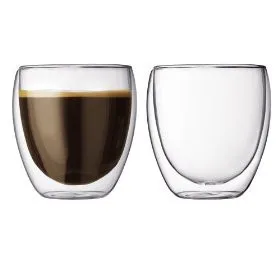 Double Wall Glass 80ml Coffee Cup Glass Double Wall Tea Cup