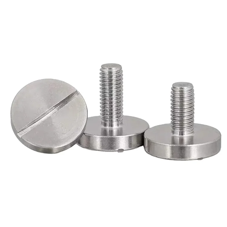 DIN921 Stainless Steel 304 316 Large Round Pan Head Slotted Machine Screw Extra Large Flat Head Slotted Screw