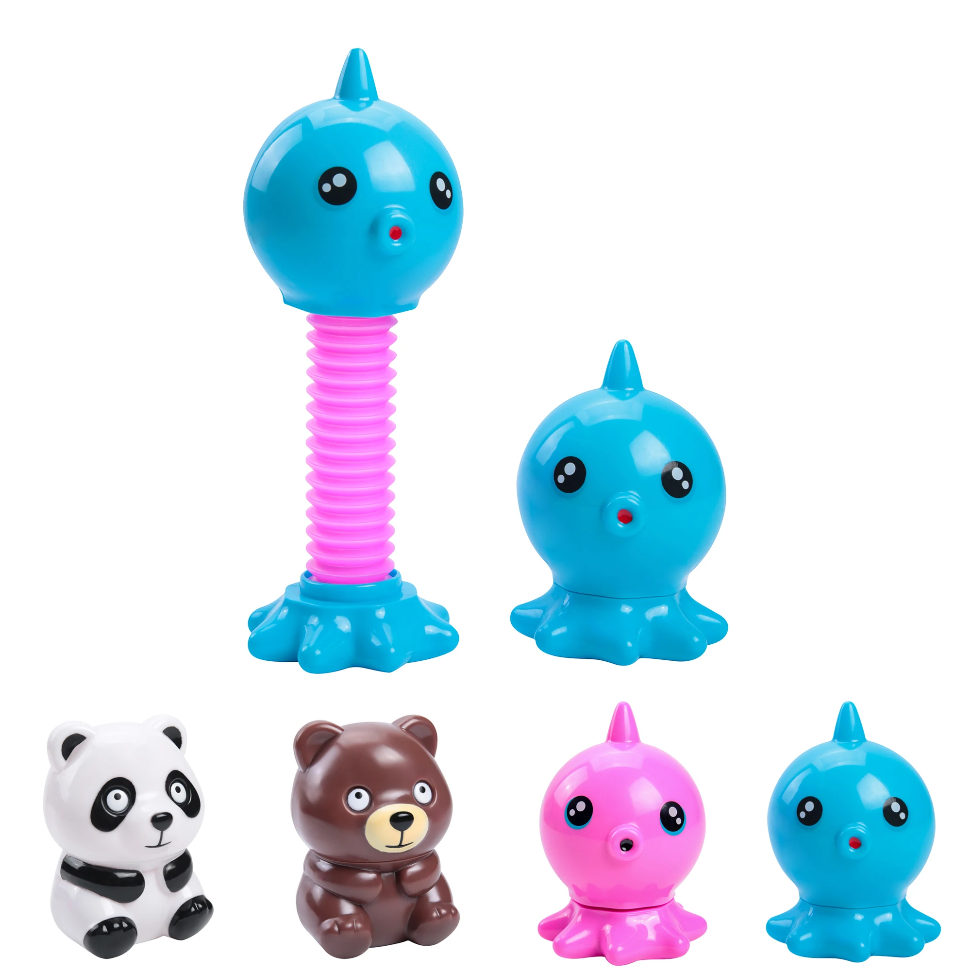 Fidget Toys Sucker Suction Cup Octopus Led Lighting Sucker Squidopop Toys Keychain Squidopop Retractable Octopus