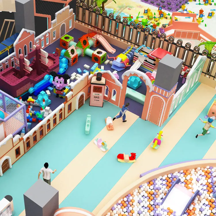 unique design hot sale kids soft play indoor playground equipment with slide for kindergarten