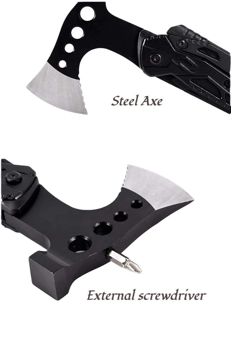 Многофункциональный портативный топор для переноски, охотничий стальной топор для пожара, топор для резки, многофункциональный топор с отверткой