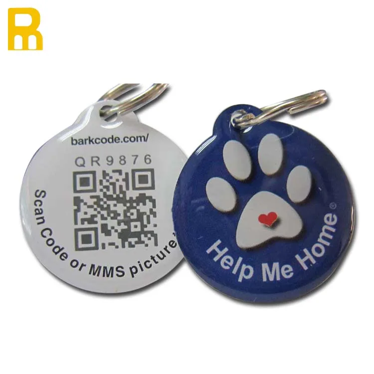 Custom QR code Id Anti-Lost Dog Tag and URL programmable RFID epoxy pet ID tag