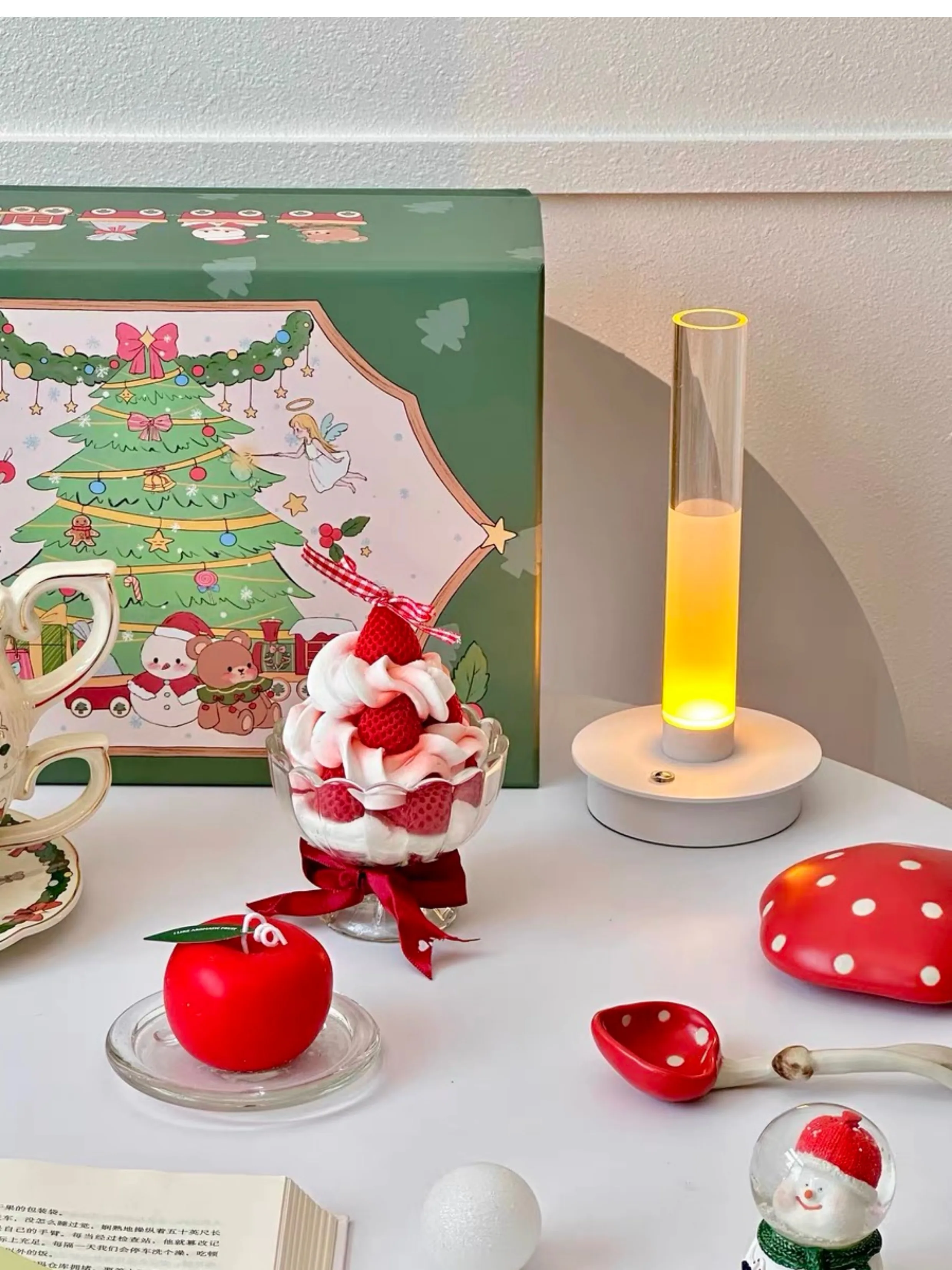 Modern luxury rechargeable table lamp creative cultured flowers home decor led desk lamp living room bedroom