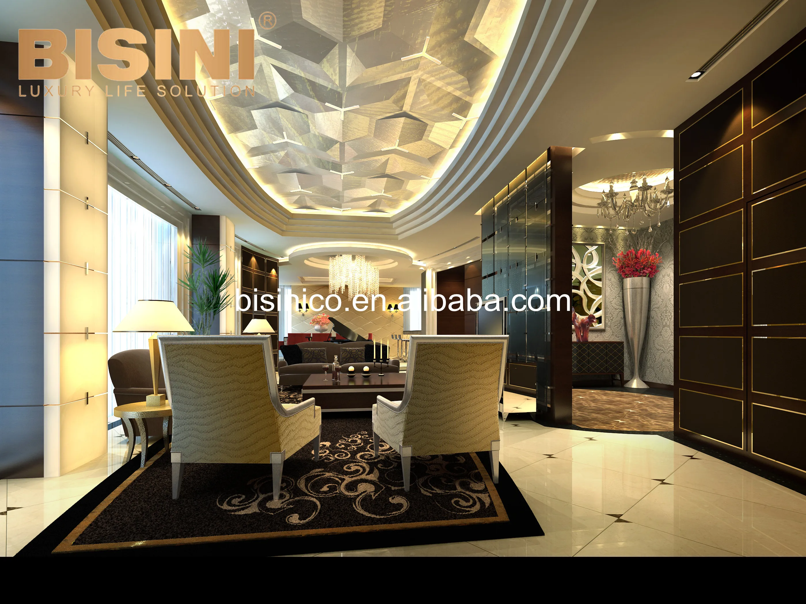 Turnkey Project Solution Architecture Hotel Ball Room 3D Design Service Floor And Wall Rendering