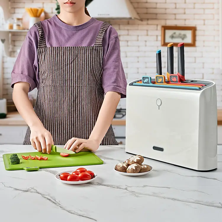 Smart Kitchen Tool Sterilizer Multifunctional Organizer Knife Holder Intelligent Sterilization Rack and Chopping Boards