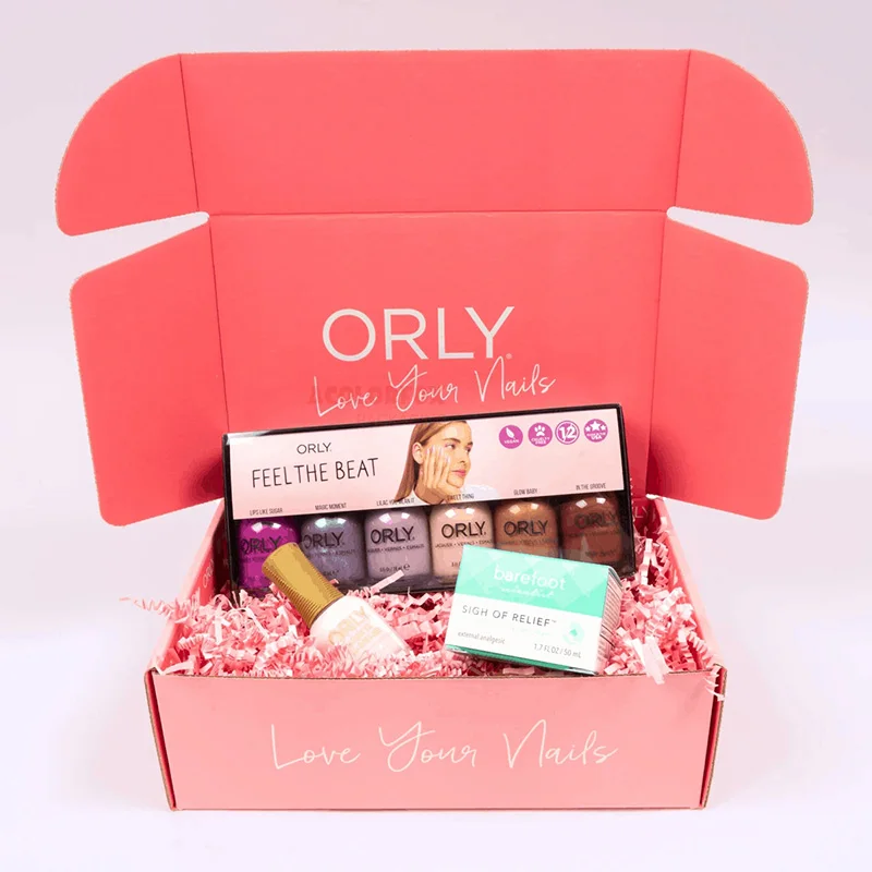 Free Sample Cosmetic Shipping Mailer Boxes Custom Logo Cute Pink Ship Out Package Beauty Subscription Box