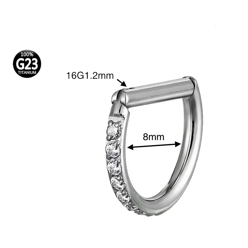 Implant Grade ASTM G23 Titanium External Threaded Industrial Barbell Piercing Zircon Ear Body Piercing Jewelry for Women Men