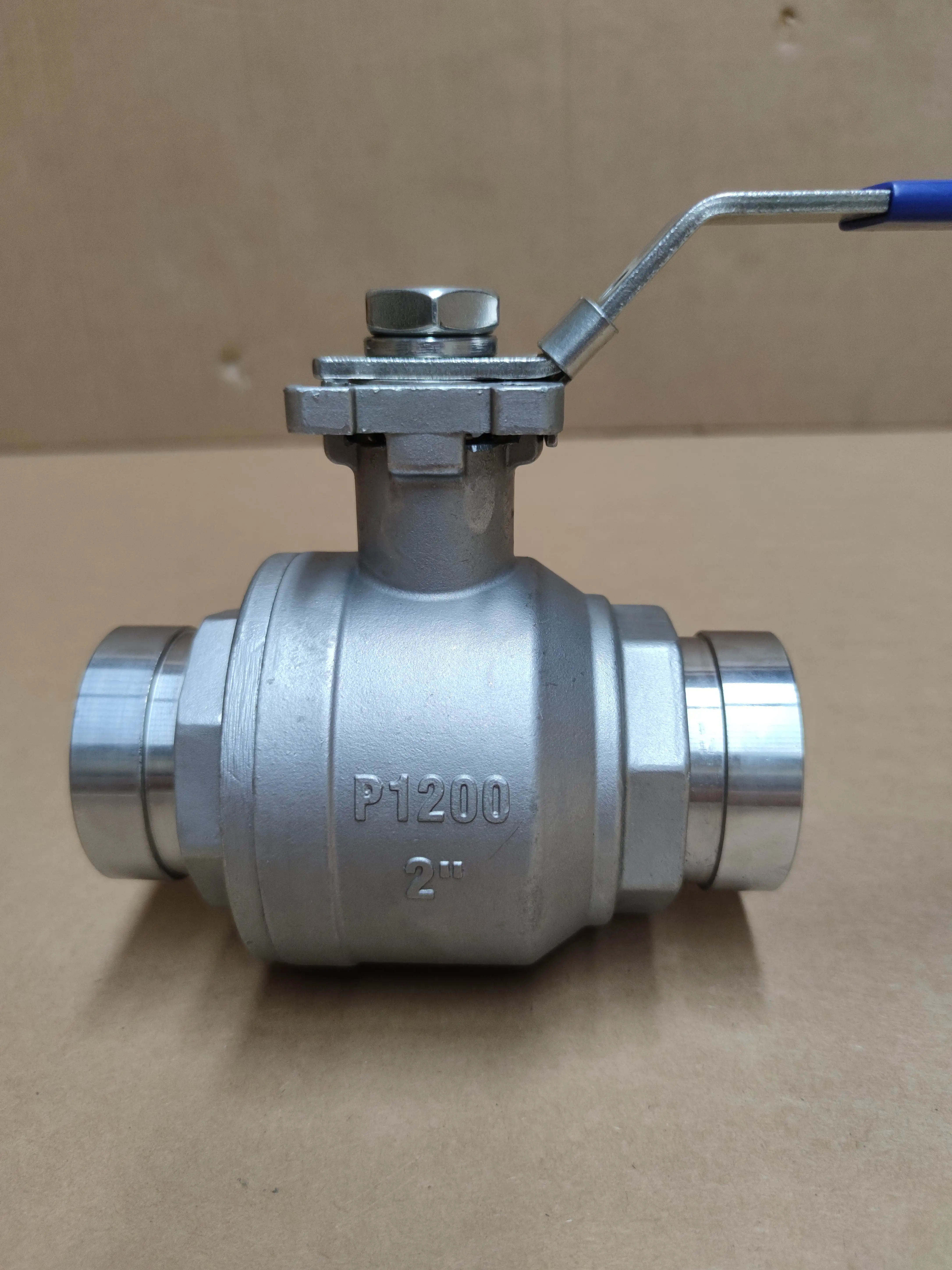 2 Inch Super Duplex 2507 High Pressure P1200 / 1200PSI Ball Valve with Top Mount Plate with Handle with Groove Connect