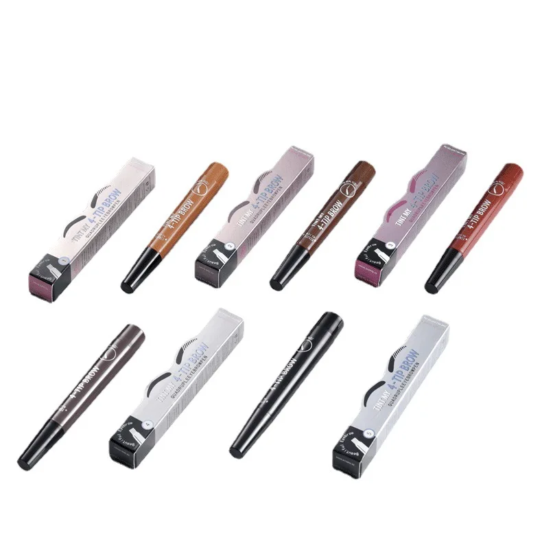 colorful draw line eyebrow pencil, ultra-fine, waterproof, long-lasting, non-removing make-up four-pronged eyebrow pencil