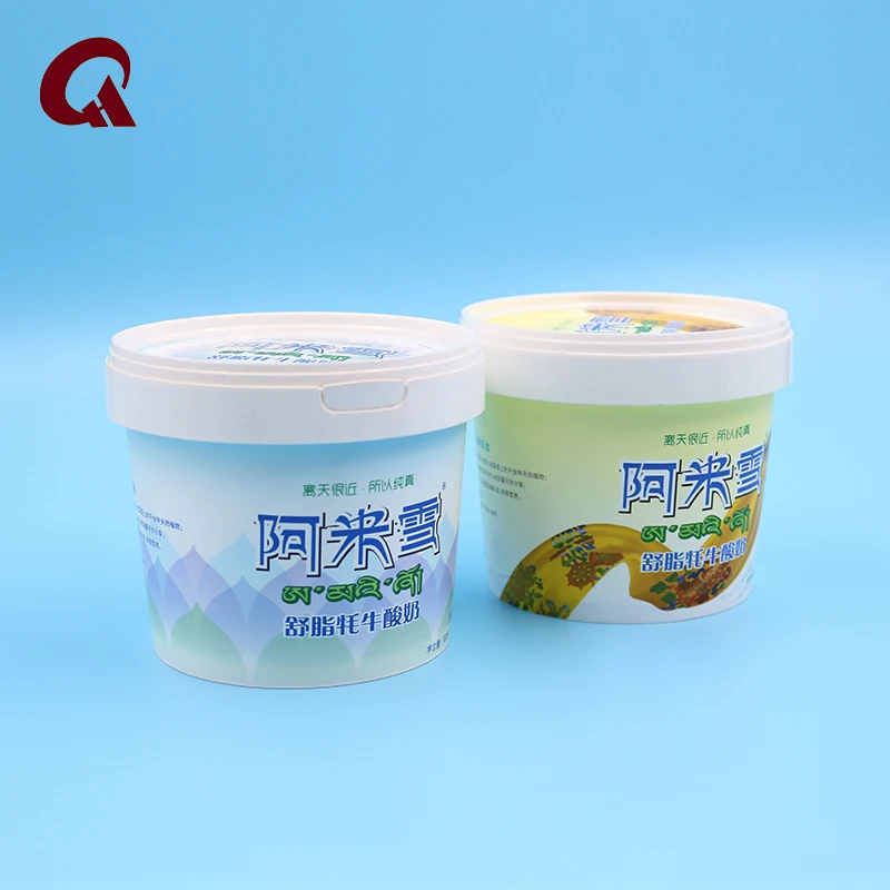 27oz 800ml custom disposable injection IML plastic bucket ice cream container