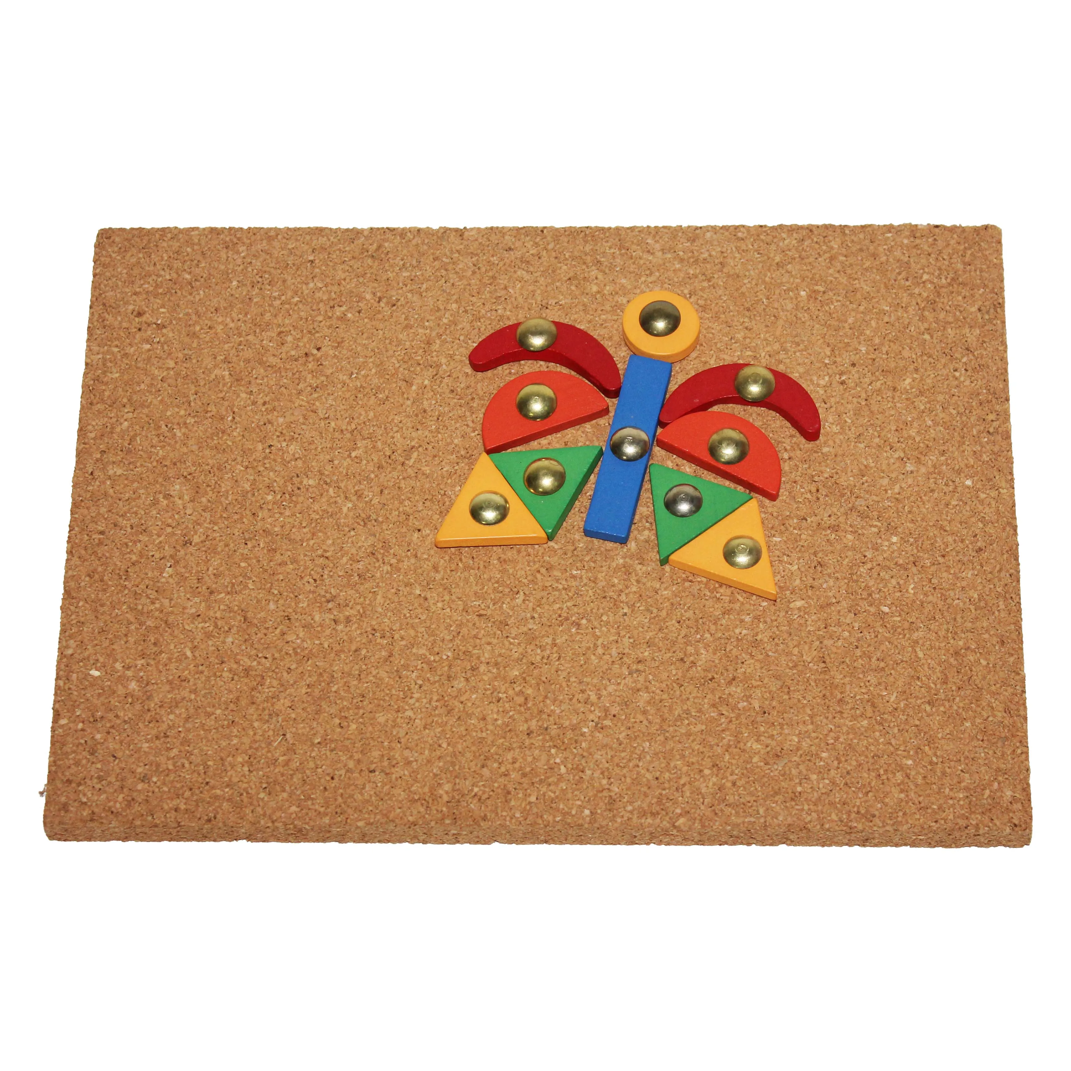 Eco-friendly Cork DIY Game Nail Puzzle Toy with Hammer  Intelligent DIY Gift Assemble Educational Toy for Kids