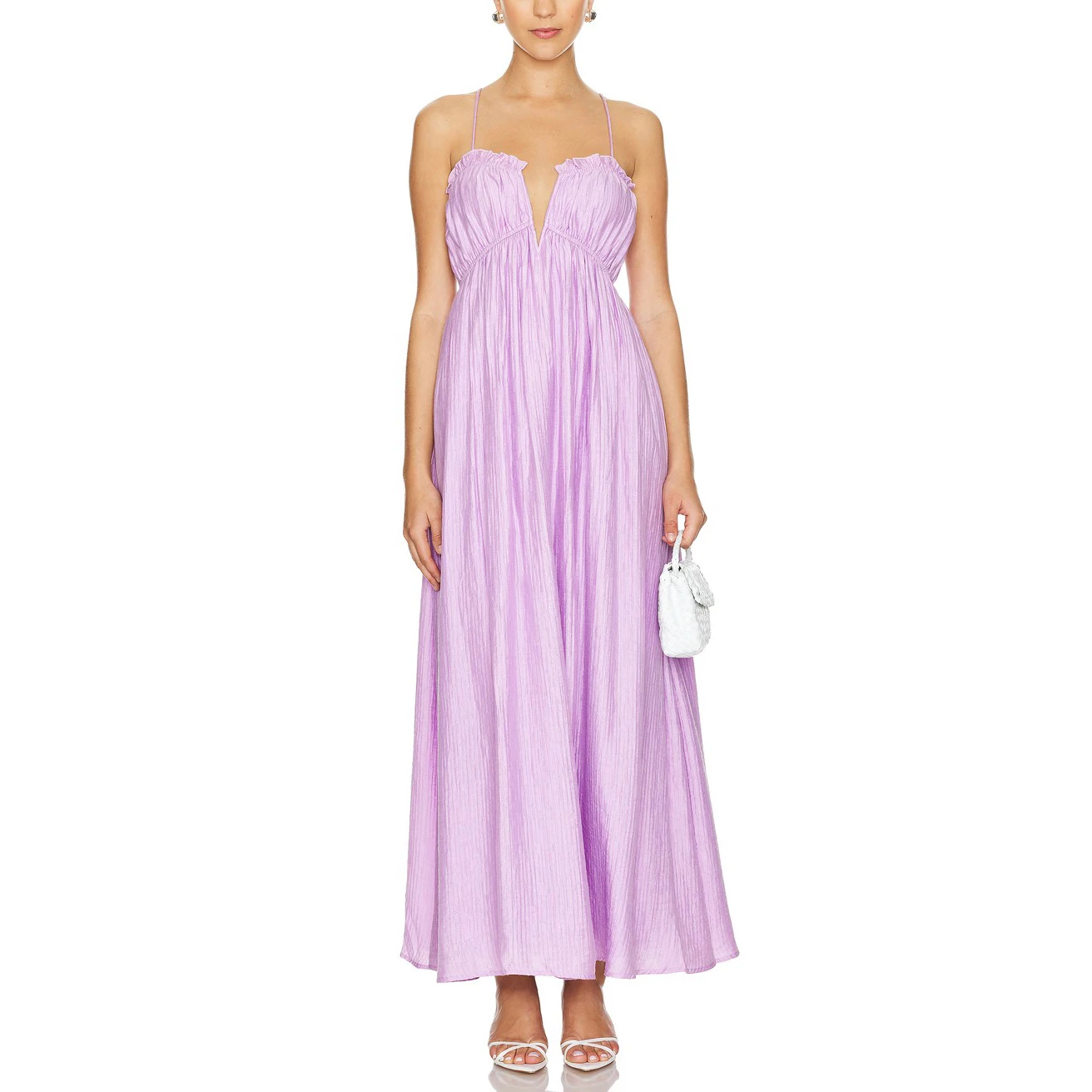 2024 New Arrivals Elegant Multicolor Cotton Maxi Dress for Women Casual & Sexy Lace up Solid for Wedding & Party
