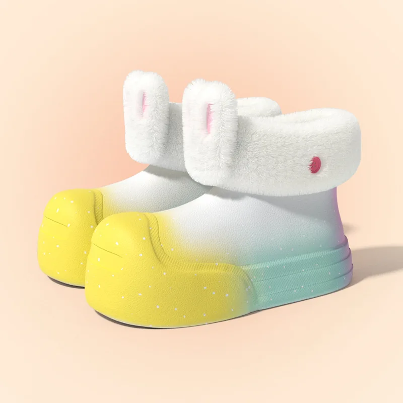 Женские детские непромокаемые сапожки с меховой подкладкой