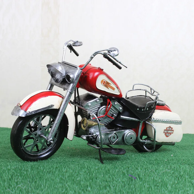 handmade vintage metal motorcycle model