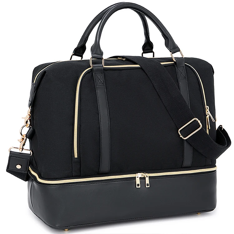 Travel Luxury Large Leather Trolley Duffle Weekender Bag Waterproof Sports Gym Waxed Canvas Customized Logo Duffel Bag For Women