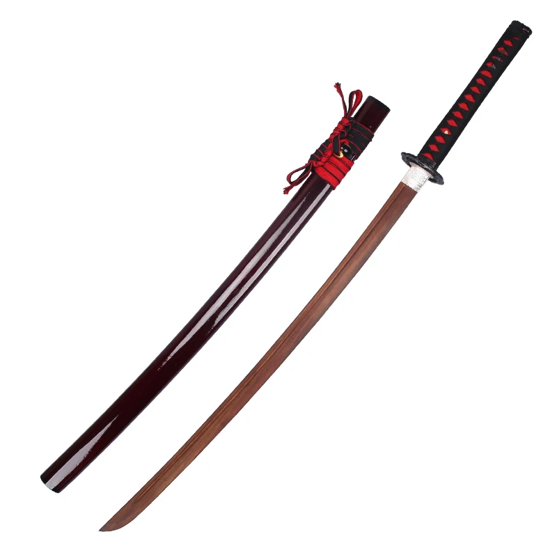 Wholesale Samurai Weapon Rosewood-Black Chrysanthemum Kidults Role Play Toy Katana Wooden Swords For Cosplay Props Playing Boys