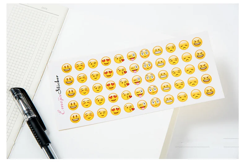 Прозрачные печатные эмотиконы, 12 шт. в одной упаковке, рекламные книги для детей, наклейки-эмотиконы с улыбкой