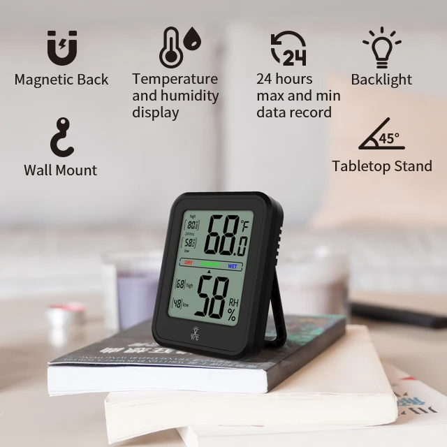 Digital Hygrometer Indoor Thermometer Humidity Meter Room Thermometer Temperature and Humidity Monitor