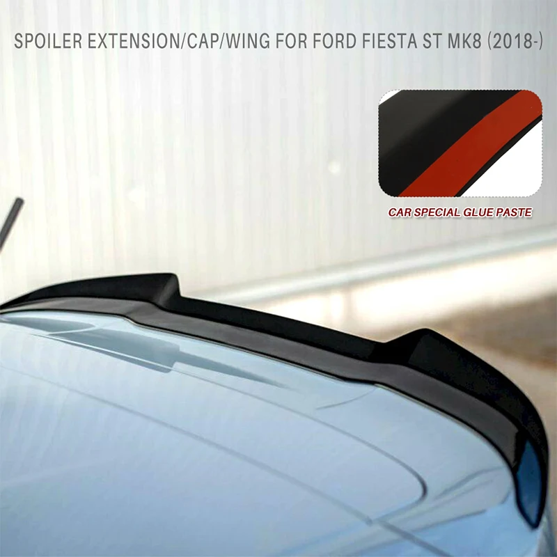 CNGE Design Car Rear Roof Spoiler ABS Glossy Black Rear Trunk Spoilers for Ford Fiesta mk8 mk8.5 ST 2018-2023 Accessories