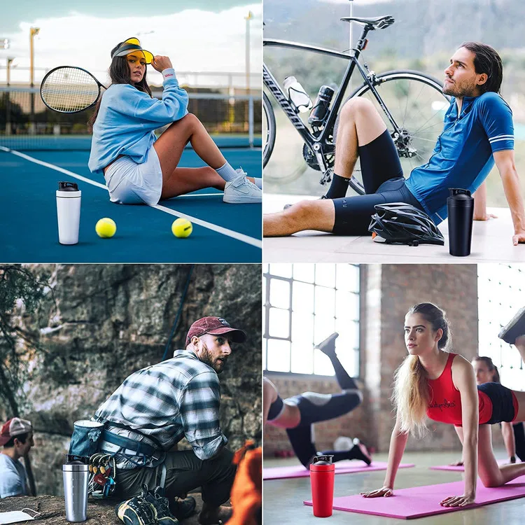 Custom 500ml Protain Premium Power Protein Powder Portein Perfect New Low Moq 750 Ml Shaker Bottle Metal Pink Small with Ball