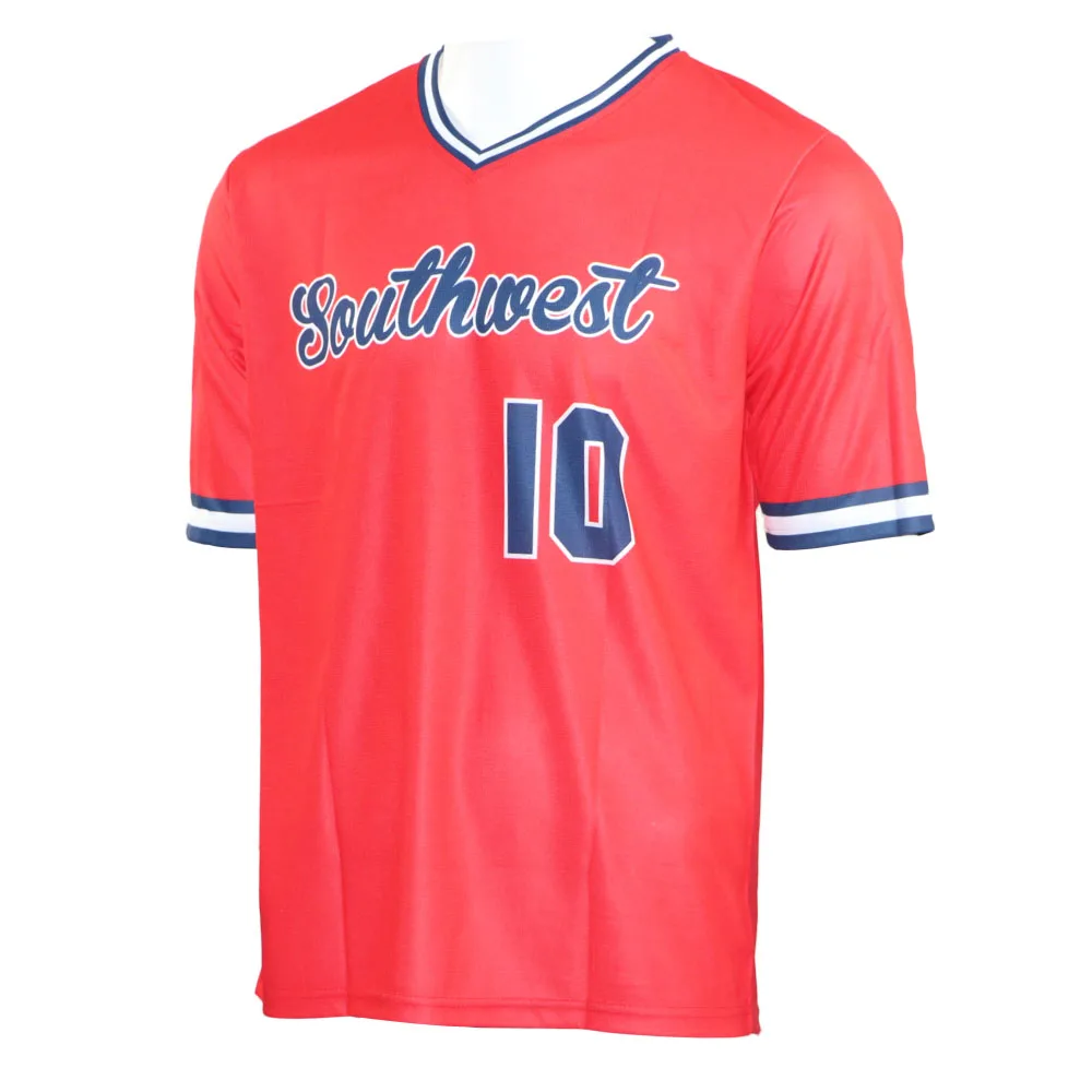 Custom Classical Retro Southwest High Quality Sublimated v Neck Polyester Breathable Baseball Jerseys