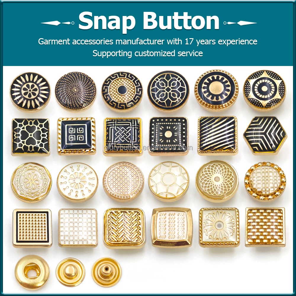 Fashion Octagon Design Thobe Buttons Snap Press Metal Zinc Alloy Four Part Snap Button