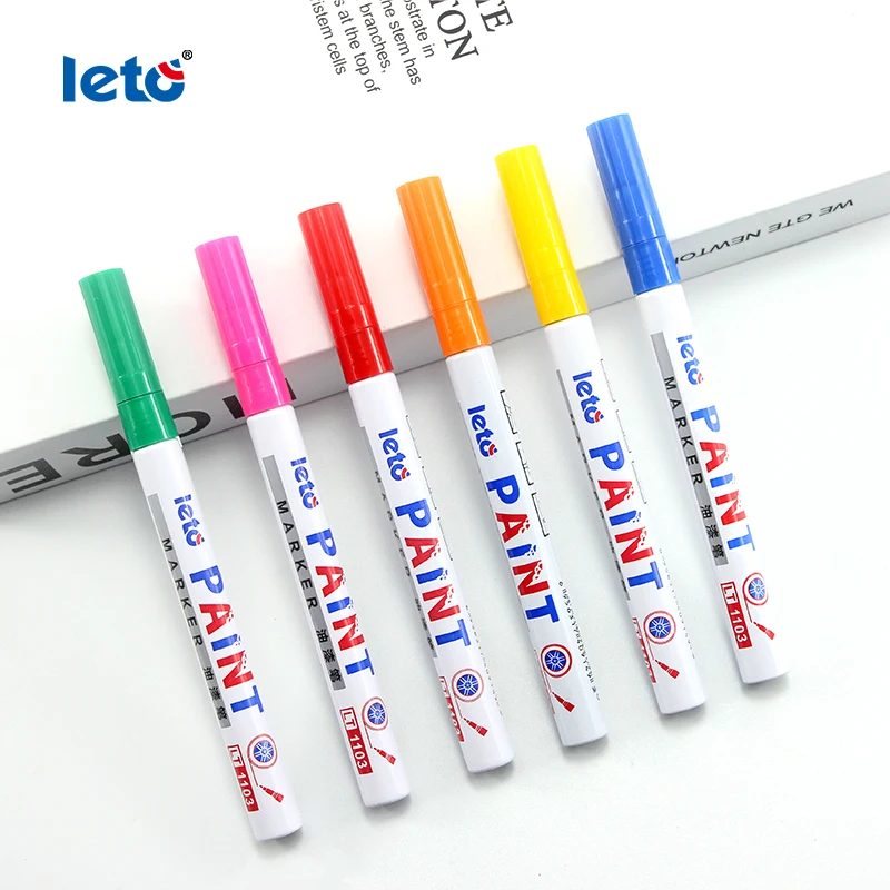 Wholesale kids safety 12 colors non-toxic bright multicolor metallic water based 1mm round tip art paint marker for poster