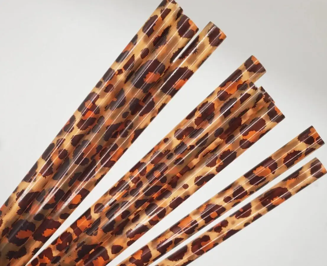 Free Shipping Daisy Reusable Leopard Print PP Straws Cheetah Bulk Plastic Straws DMA81955