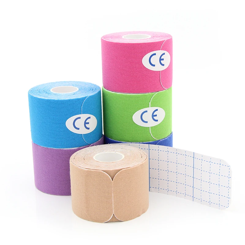 Strong Adhesive Waterproof 5cm*5m Sports Body Kinesiology Tape Precut Custom Pre Cut Kinesiology Tape