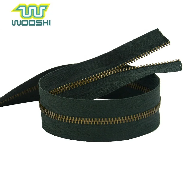 Metal Zipper Eco-friendly Handbag Accessories for Shoulder Bag Gray Metal Zipper for Messenger Bag Grey Copper Free Customized