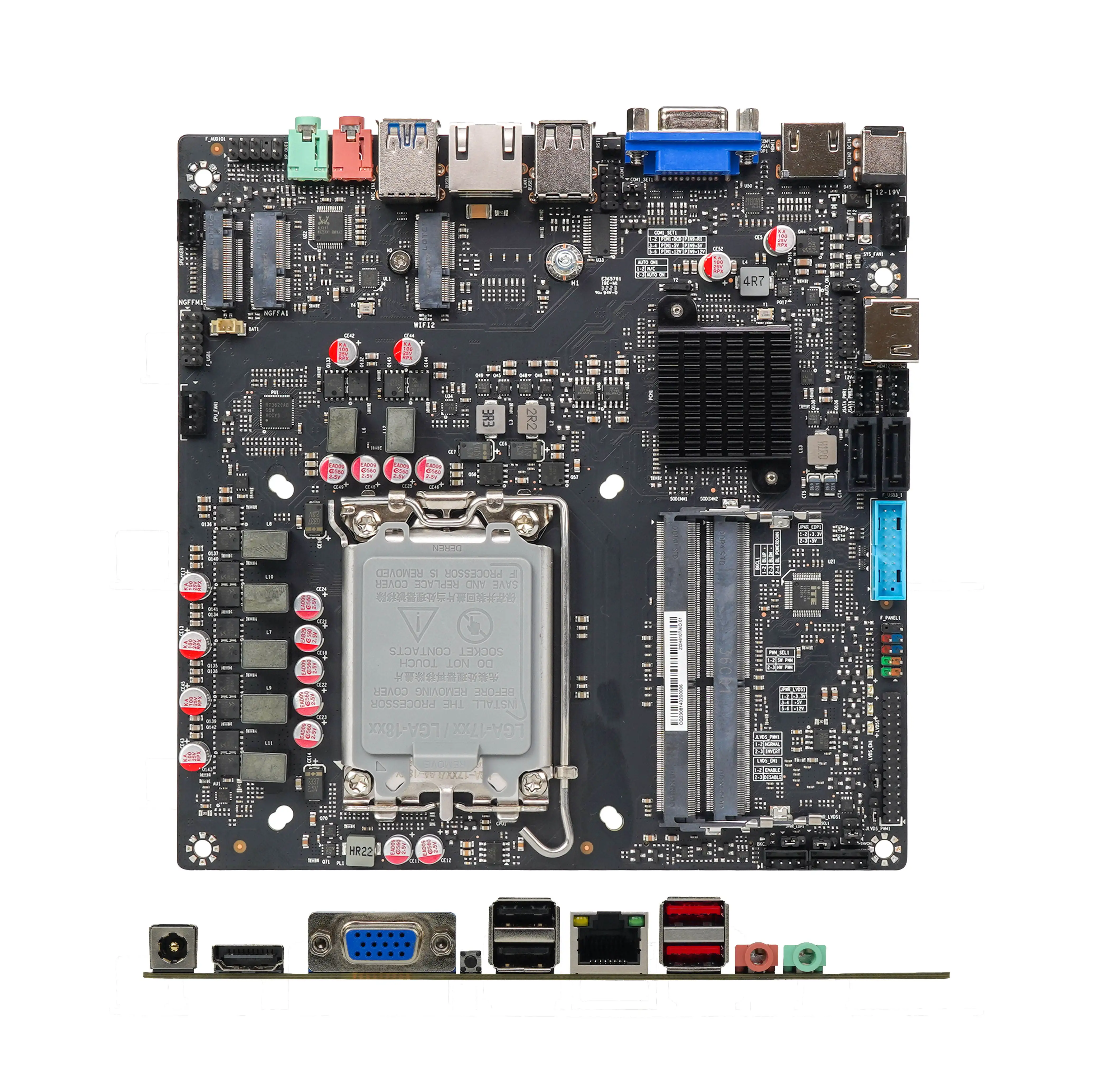 Zeroone H610 High-Speed Chipset Lga1700 Vga+Hd Output Industrial Mainboard Support 4K Display Mini Itx Motherboard