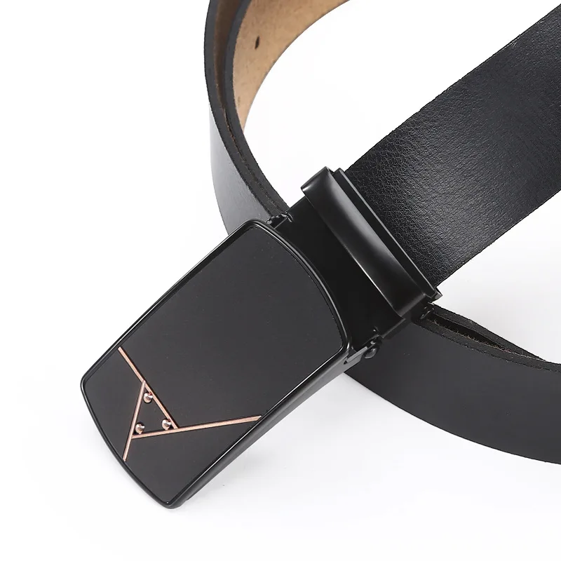 Adjustable Men Belt  Wholesale High Quality Stron Smooth Buckle TPU Waistband Simple All-Match Trouser Belts