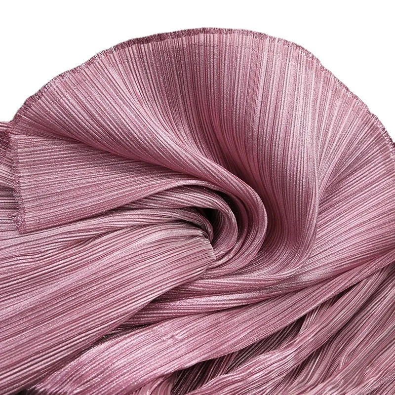 Pleated Fabric With Multiple Color Choice Shiny Ruffle Fabric Luxury Pleated Fabric For Designer Sewing