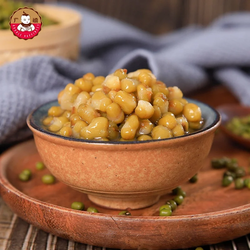 900 г Органические консервированные зеленые бобы мунг пузырьковый чай топпинги летом