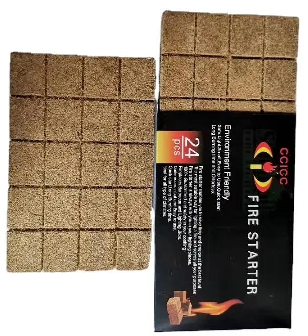 Fireplace Shaving Firelighter Factory Long Time Lasting Burning BBQ Hiking Ignition Brown Fire Starter Square