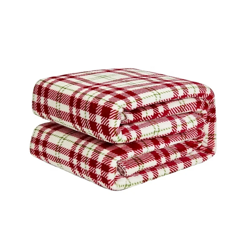 2022 Wholesale 100%polyester  Pattern Portable Warm Soft Comfortable Double layer Thickened Sherpa Fabric Blanket