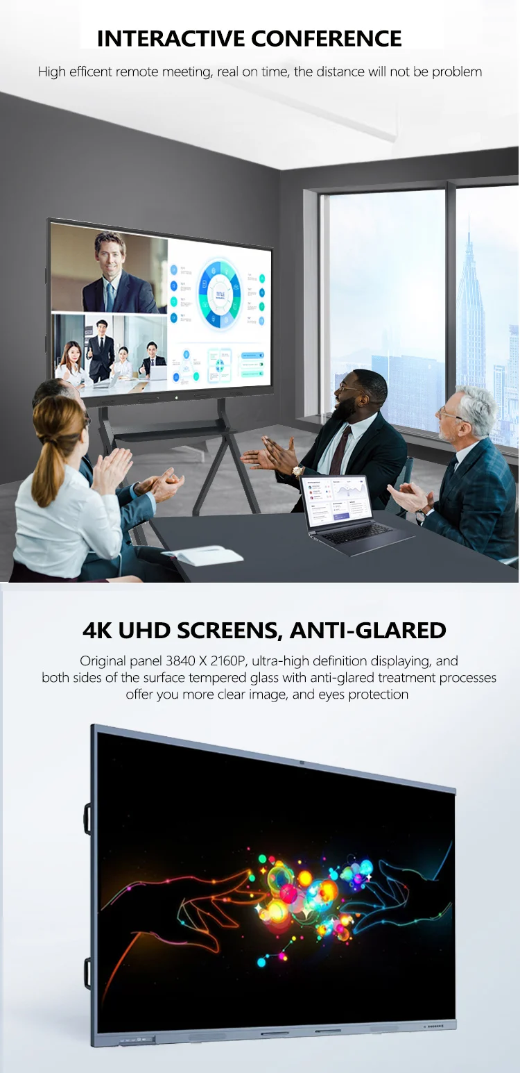 Factory Direct Best Price 32GB 4GB Infrared Smart Whiteboard Digital Magnet Whiteboard School Teaching Interactive Flat Panel