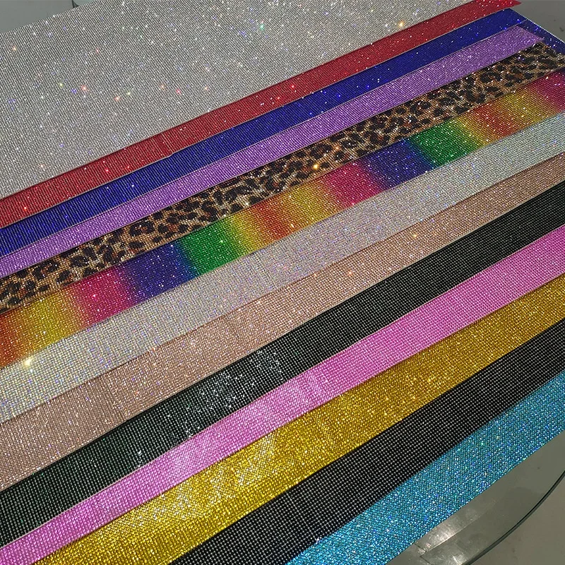 Bling Crystal Silver Colorful Rhinestone Sheet 59x7.9 Inch DIY Decorative Sticker Car Craft-Self-Adhesive Diamond Gems Sticker