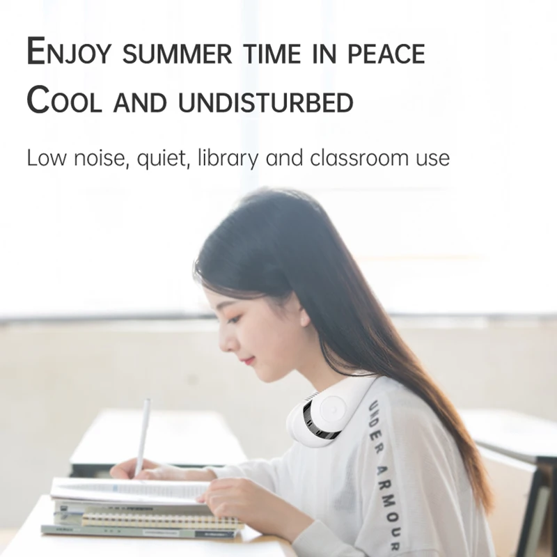 Hot Selling Fold-able 360 Degree Annular Soft Wind USB Rechargeable Hanging Neck Portable Sport Fan