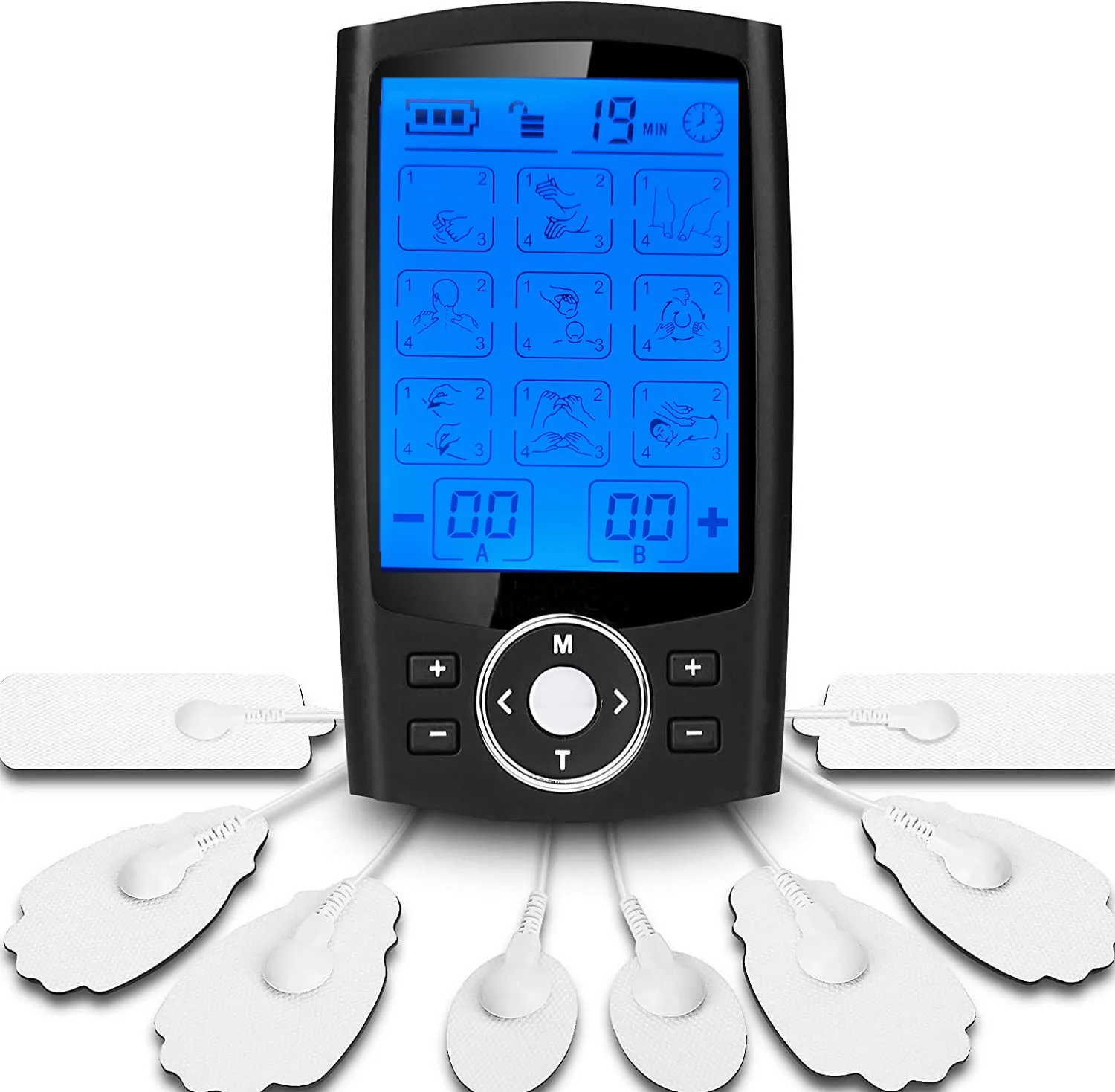 TENS EMS Unit Muscle Stimulator 24 Modes TENS Machine for Pain Relief & Muscle Strength Rechargeable Electronic Pulse Massager