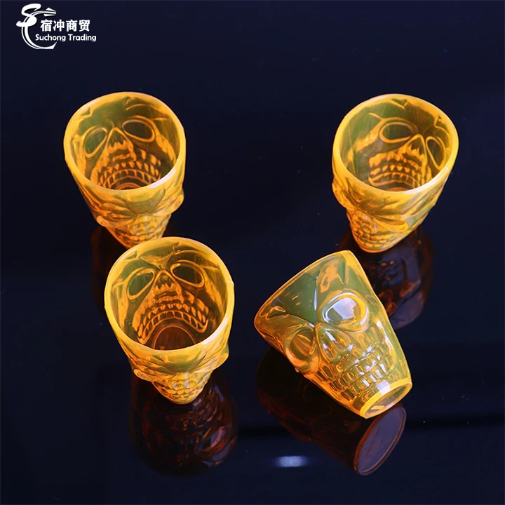 Halloween Decoration Skull Head Plastic Tea Coffee Drink Mug Cups