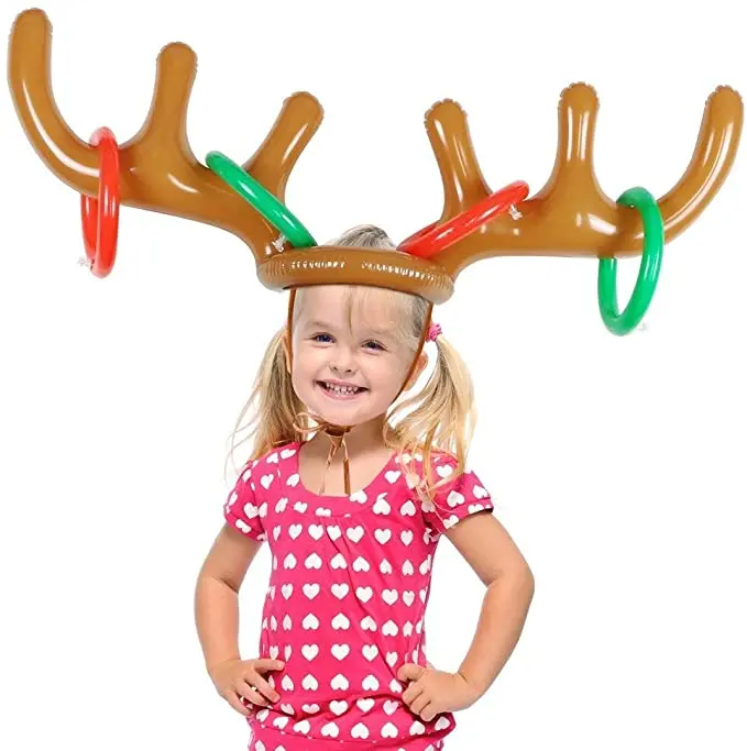 
Wholesale best selling cheap price PVC Christmas inflatable deer antler with rings 