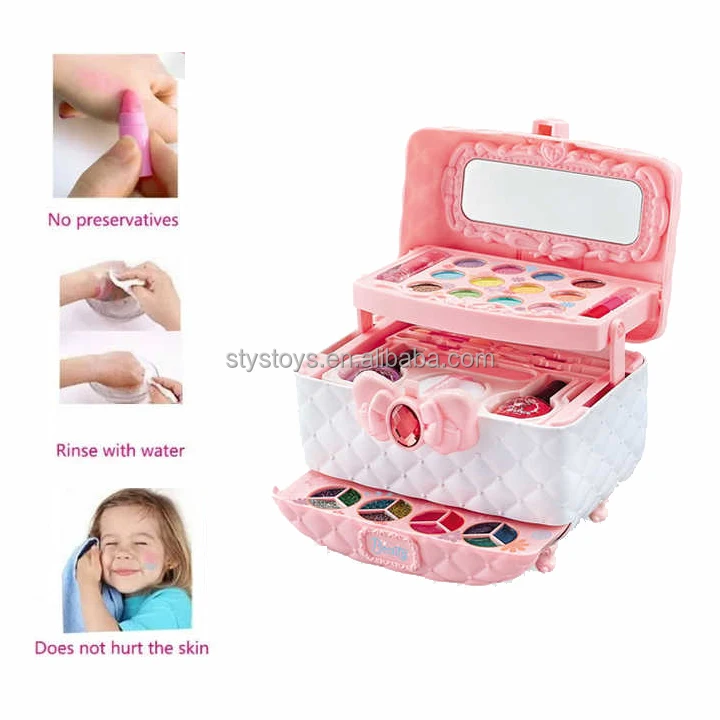 Multifunctional Beauty Fashion Makeup Suitcase Pink Pretend Play Cosmetics Toys Gift