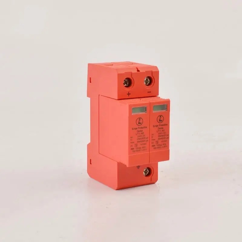 
SPD DC 2P DC1000V/800V/500V PV 2P 40kA Low-Voltage Arrester Lightning Protection solar system for PV combiner box Arrester 
