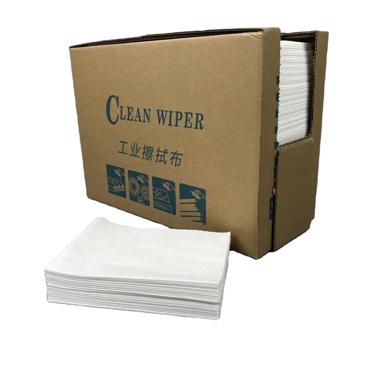 55% Woodpulp 45% Polyester Nonwoven Lint Free Industrial Paper Towel Dry Cleaning Wiper