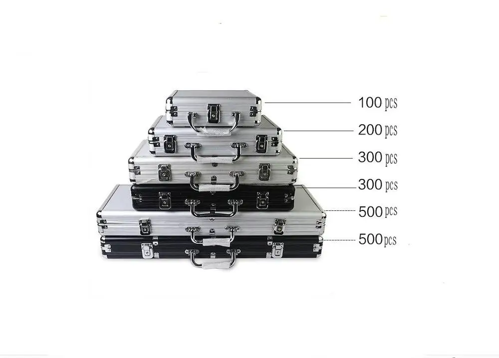 Professional poker chips set in aluminum case 300pcs per set for aluminum