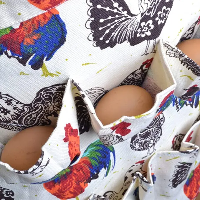High quality canvas 12 Deep Pockets Hen Duck Goose Eggs Holder Aprons fabric work use chicken egg collecting apron
