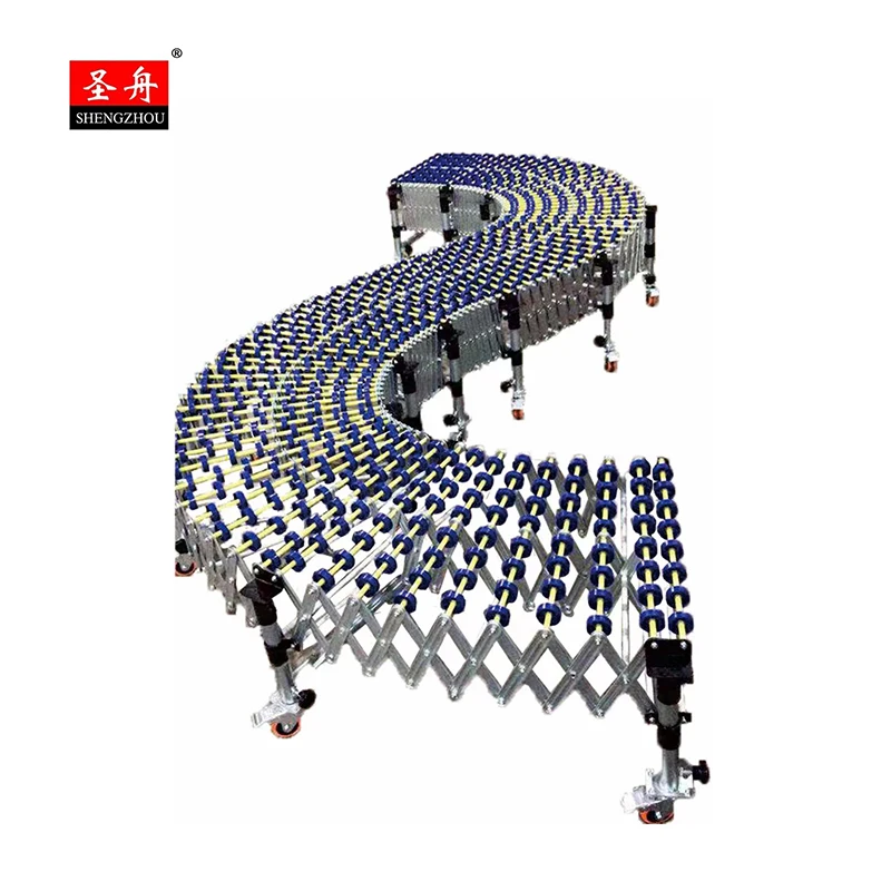 ABS plastic gravity expandable flexible roller conveyor