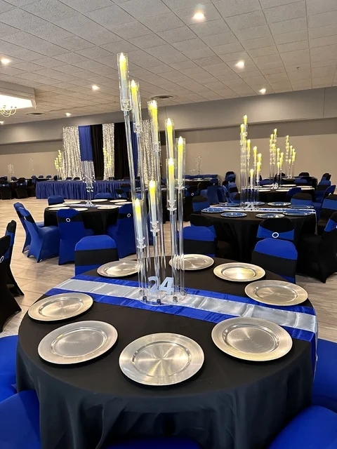 Wholesale 8 arms 128CM tall long stemmed modern candle holders Decor wedding table centerpieces candelabra For Event Party